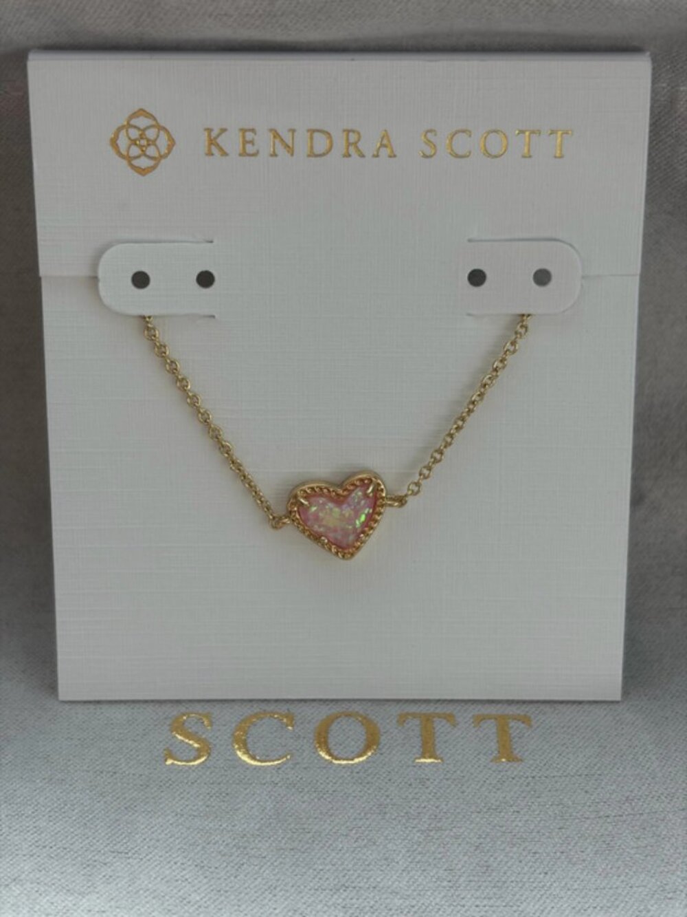 Kendra Scott pink heart necklace